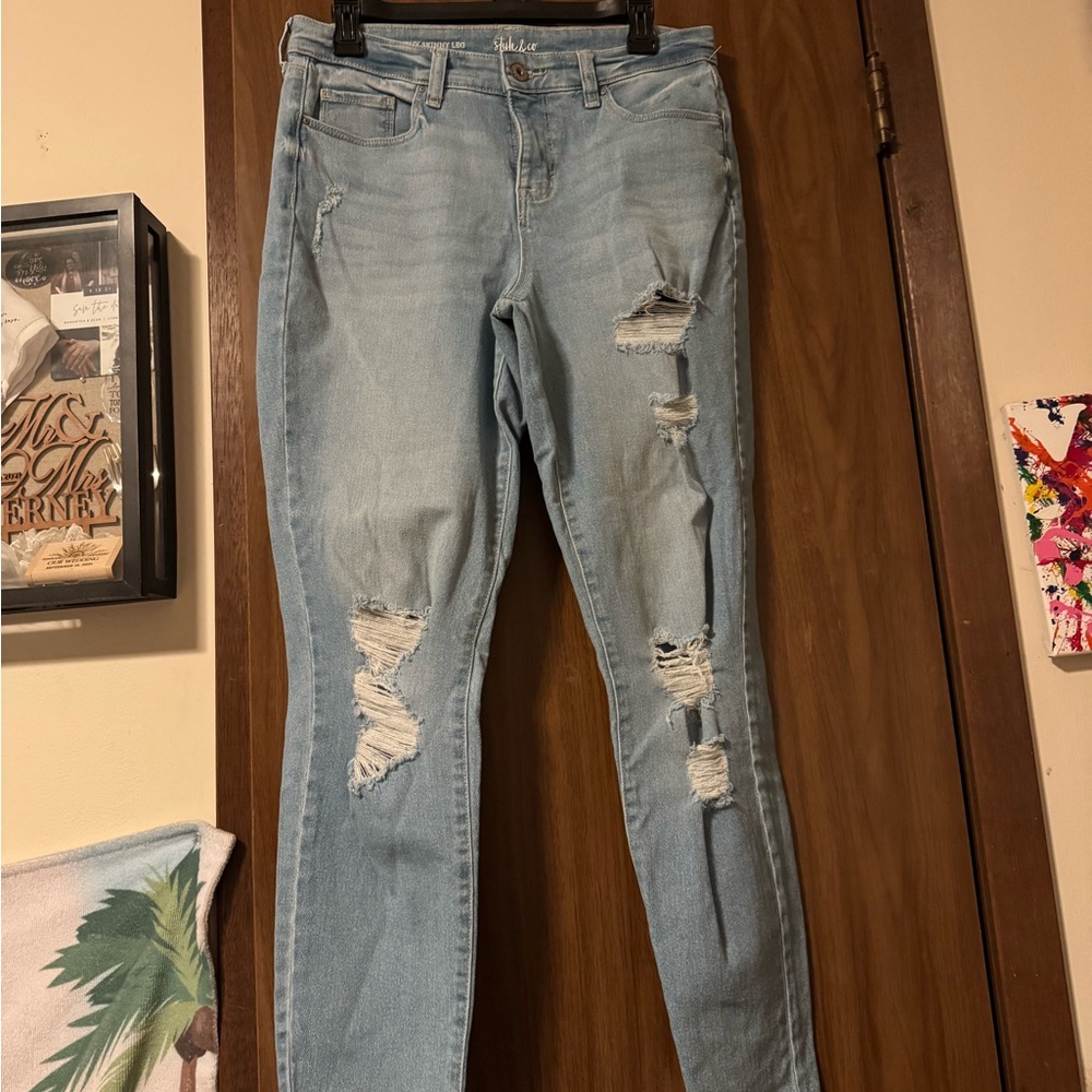 Style & Co. Light Blue Ripped Skinny Jeans